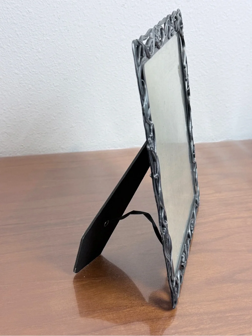 Vintage Floral Pewter Metal 8x10 Picture Frame Victorian Style